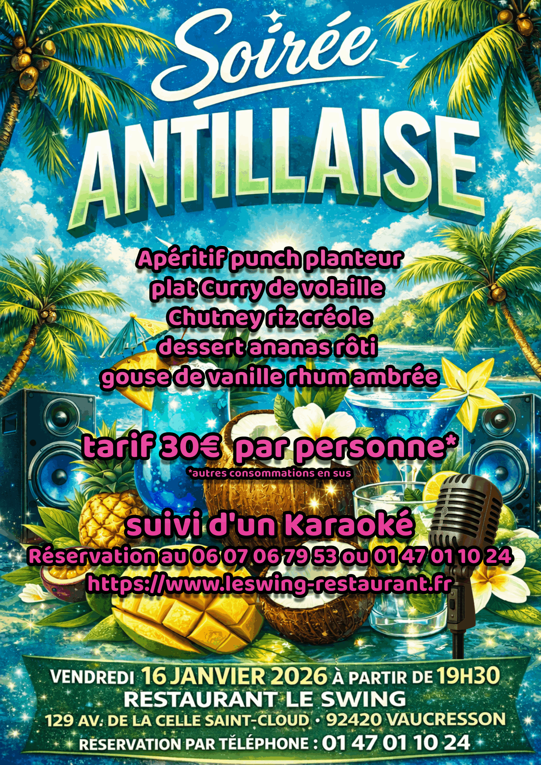 Soirée repas Antillais et Karaoké